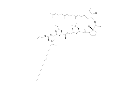 N-ALLYLOXYCARBONYL-(S-PALMITOYL)-L-CYSTEYL-L-METHIONYL-GLYCYL-L-LEUCYL-L-PROLYL-(S-FARNESYL)-L-CYSTEINE-METHYLESTER;ALOCCYS(PAL)-METGLYLEUPROCYS-(F