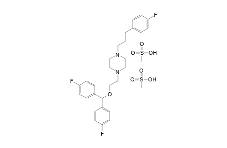 1-{2-[bis(p-fluorophenyl)methoxy]ethyl}-4-[3-(p-fluorophenyl)propyl]piperazine, dimethanesulfonate