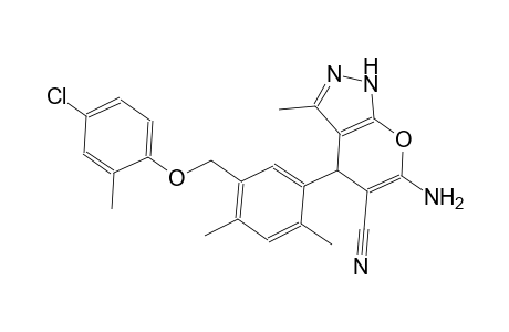 6-amino-4-{5-[(4-chloro-2-methylphenoxy)methyl]-2,4-dimethylphenyl}-3-methyl-1,4-dihydropyrano[2,3-c]pyrazole-5-carbonitrile