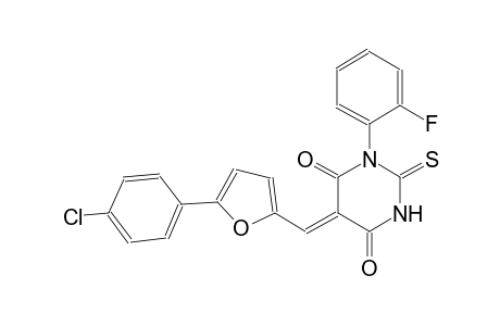 (5Z)-5-{[5-(4-chlorophenyl)-2-furyl]methylene}-1-(2-fluorophenyl)-2-thioxodihydro-4,6(1H,5H)-pyrimidinedione