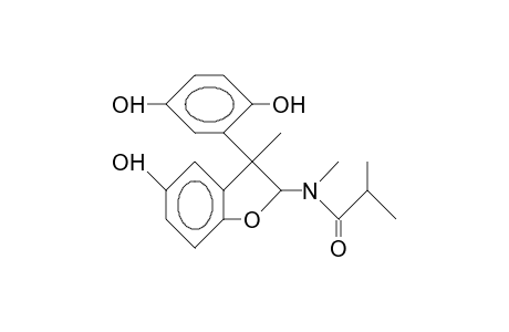 (Z)-3-Methyl-2-(N-methyl-isopropionamido)-3-(2,5-dihydroxy-phenyl)-2,3-dihydro-benzofuran-5-ol