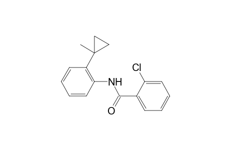 2-Chloranyl-N-[2-(1-methylcyclopropyl)phenyl]benzamide