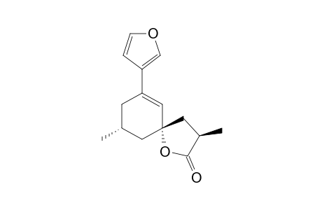 CAPRARIOLIDE-B;(3R,5S,9R)-7-(FURAN-3'-YL)-3,9-DIMETHYL-1-OXASPIRO-[4.5]-DEC-6-EN-2-ONE