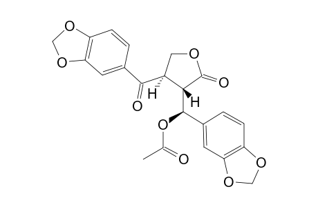 (-)-SANGUINOLIGNAN_D;(8-R,7'-S,8'-S)-7'-ACETOXY-3,3',4,4'-BIS-METHYLENEDIOXY-7-OXOLIGNANO-9,9'-LACTONE