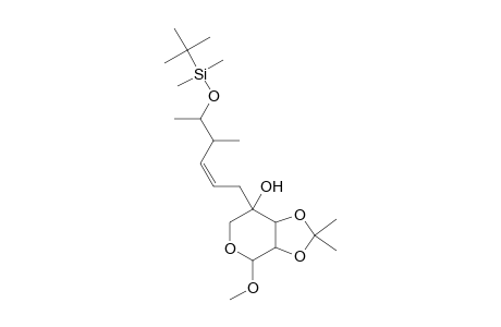 Methyl 4-c-((2Z)-5-([tert-butyl(dimethyl)silyl]oxy)-4-methyl-2-hexenyl)-2,3-O-(1-methylethylidene)pentopyranoside