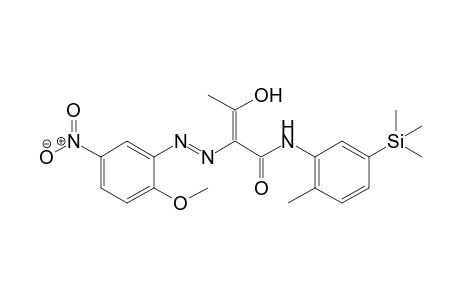 3-Hydroxy-2-(2-methoxy-5-nitrophenylazo)but-2-enoic acid, (2-methyl-5-trimethylsilanylphenyl)amide