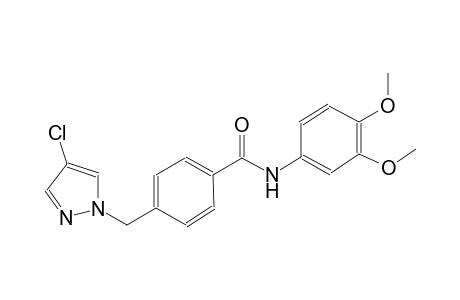 4-[(4-chloro-1H-pyrazol-1-yl)methyl]-N-(3,4-dimethoxyphenyl)benzamide