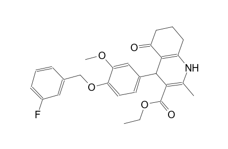 ethyl 4-{4-[(3-fluorobenzyl)oxy]-3-methoxyphenyl}-2-methyl-5-oxo-1,4,5,6,7,8-hexahydro-3-quinolinecarboxylate