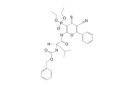 2-(Benzyloxycarbonyl-.alpha.L-valinyl)amino-5-cyano-6-phenyl-4-thioxo-4H-pyran-3-ylphosphonic acid diethyl ester