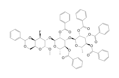 METHYL-(2,3,4-TRI-O-BENZOYL-ALPHA-L-RHAMNOPYRANOSYL)-(1->3)-(2,4-DI-O-BENZOYL-ALPHA-L-RHAMNOPYRANOSYL)-(1->2)-4,6-O-BENZYLIDENE-3-DEOXY