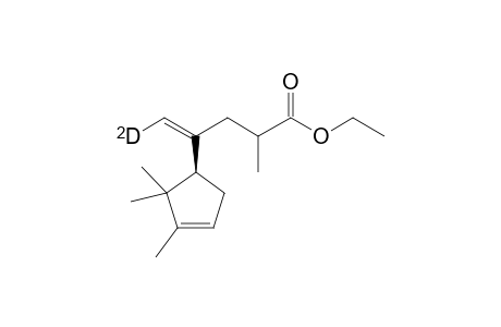 Ethyl 2-methyl-4-[2',2',3'-trimethylcyclopent-3'-en-1'-yl]-(5-deuterio)pent-4-enoate