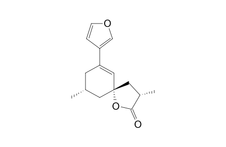 CAPRARIOLIDE-A;(3S,5S,9R)-7-(FURAN-3'-YL)-3,9-DIMETHYL-1-OXASPIRO-[4.5]-DEC-6-EN-2-ONE