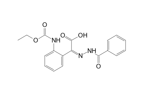 [o-(carboxyamino)phenyl]glyoxylic acid, O-ethyl ester, 2-(benzoylhydrazone)