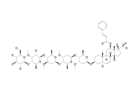 GYMNEPREGOSIDE-I;#3;12-O-(E)-CINNAMOYL-(20S)-PREGN-6-ENE-3-BETA,5-ALPHA,8-BETA,12-BETA,14-BETA,17-BETA,20-HEPTAOL-3-O-BETA-D-GLUCOPYRANOSYL-(1->4)-6-DEOXY-3-O-