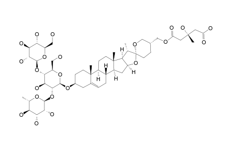 #6;(25R)-27-O-(3-HYDROXY-3-METHYLGLUTAROYL)-SPIROST-5-ENE-3-BETA,27-DIOL-3-O-ALPHA-L-RHAMNOPYRANOSYL-(1->2)-O-[BETA-D-GLUCOPYRANOSYL-(1->4)]-BETA-D-GLUCOPYRANO