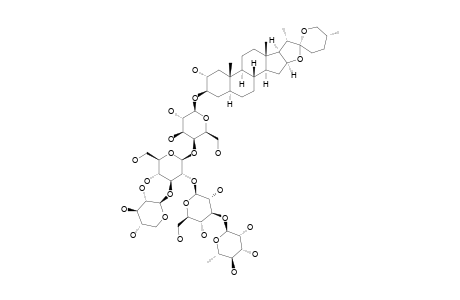 #10;GITOGENIN-3-O-[O-ALPHA-L-RHAMNOPYRANOSYL-(1->3)-O-BETA-D-GLUCOPYRANOSYL-(1->2)-O-[BETA-D-XYLOPYRANOSYL-(1->3)]-O-BETA-D-GLUCOPYRANOSYL-(1->4)-BETA-D-GALACT