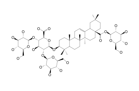 POLYSCIOSIDE-D;3-O-[BETA-D-GLUCOPYRANOSYL-(1->4)-[BETA-D-GLUCOPYRANOSYL-(1->2)]-BETA-D-GLUCURONOPYRANOSYL]-OLEANOLIC-ACID-28-O-BETA-D-GLUCOPYRANOSI