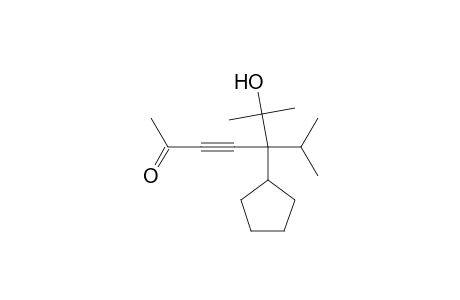 3-Heptyn-2-one, 5-cyclopentyl-6-hydroxy-6-methyl-5-(1-methylethyl)-