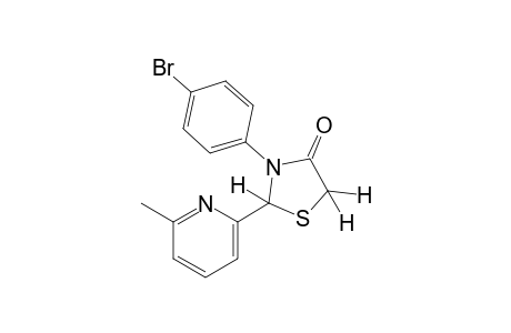 3-(p-bromophenyl)-2-(6-methyl-2-pyridyl)-4-thiazolidinone