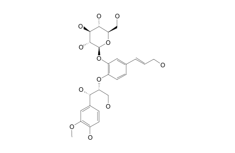 (-)-(7-S,8-R,7'-E)-4,7,9,3',9'-PENTAHYROXY-3-METHOXY-8-4'-OXYNEOLIGN-7'-ENE-3'-O-BETA-D-GLUCOPYRANOSIDE