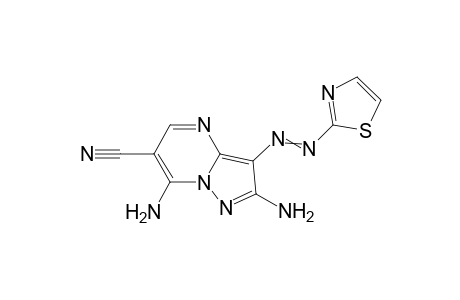 2,7-Diamino-3-(thiazol-2-yldiazenyl)pyrazolo[1,5-a]pyrimidine-6-carbonitrile