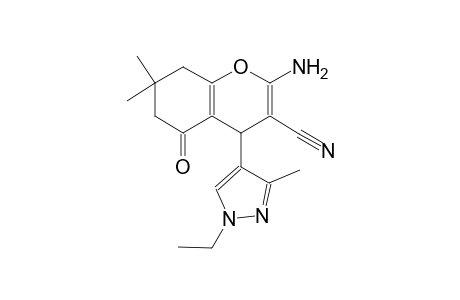 2-amino-4-(1-ethyl-3-methyl-1H-pyrazol-4-yl)-7,7-dimethyl-5-oxo-5,6,7,8-tetrahydro-4H-chromene-3-carbonitrile