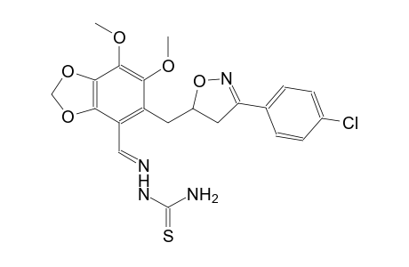 isoxazole, 5-[[4-[(E)-[(aminocarbonothioyl)hydrazono]methyl]-6,7-dimethoxy-1,3-benzodioxol-5-yl]methyl]-3-(4-chlorophenyl)-4,5-dihydro-