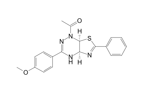 1-[(4aR,7aS)-3-(4-methoxyphenyl)-6-phenyl-4a,7a-dihydro-2H-thiazolo[4,5-e][1,2,4]triazin-1-yl]ethanone