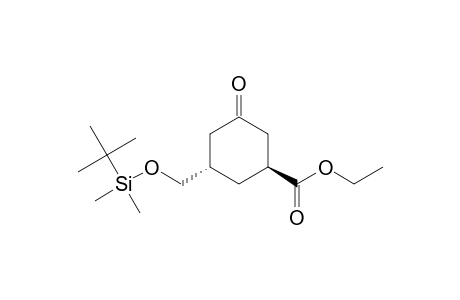 (+/-)-(1S*,3S*)-ETHYL-3-(TERT.-BUTYLDIMETHYLSILYLOXY)-METHYL-5-OXO-CYCLOHEXYL-CARBOXYLATE