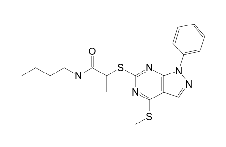 ALPHA-(4-METHYLTHIO-1-PHENYLPYRAZOLO-[3,4-D]-PYRIMIDIN-6-YLTHIO)-N-BUTYL-PROPANAMIDE