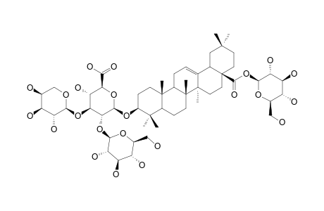 HEMSLOSIDE-MA3;3-O-BETA-[GLUCOPYRANOSYL-(1->2)-[ARABINOPYRANOSYL-(1->3)]-GLUCURONOPYRANOSYL]-OLEANOLIC-ACID-28-O-GLUCOPYRANOSYLESTER