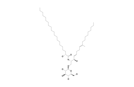 SARCOEHRENOSIDE_B;1-O-(BETA-D-GLUCOPYRANOSYL)-(2-S,3-R,4-E,8-E)-2-[(2'-R)-2'-HYDROXYHENICOSANOYLAMINO]-9-METHYL