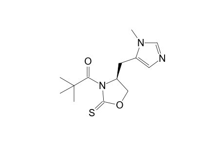 2,2-dimethyl-1-[(4S)-4-[(3-methyl-4-imidazolyl)methyl]-2-sulfanylidene-3-oxazolidinyl]-1-propanone