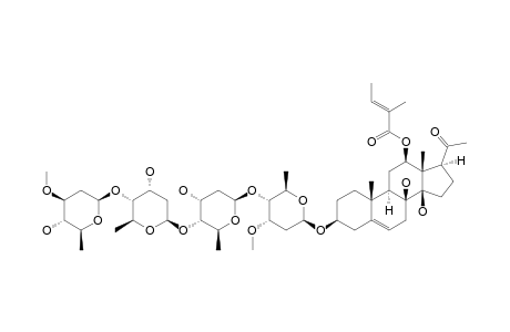 12-O-TIGLOYLISOLINEOLON-3-O-BETA-D-OLEANDROPYRANOSYL-(1->4)-BETA-D-DIGITOXOPYRANOSYL-(1->4)-BETA-D-DIGITOXOPYRANOSYL-(1->4)-BETA-D-CYMAROPYR