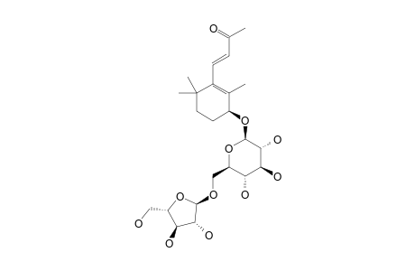 (4-S)-4-HYDROXY-BETA-IONONE_4-O-ALPHA-L-ARABINOFURANOSYL-(1->6)-BETA-D-GLUCOPYRANOSIDE