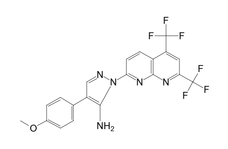 7-[5-AMINO-4-(p-METHOXYPHENYL)PYRAZOL-1-YL]-2,4-BIS(TRIFLUOROMETHYL)-1,8-NAPHTHYRIDINE