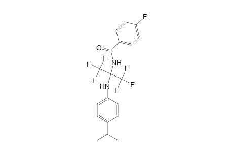 4-Fluoro-N-[2,2,2-trifluoro-1-(4-isopropylanilino)-1-(trifluoromethyl)ethyl]benzamide