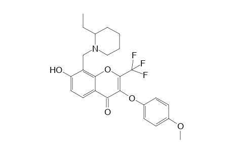 8-[(2-ethyl-1-piperidinyl)methyl]-7-hydroxy-3-(4-methoxyphenoxy)-2-(trifluoromethyl)-1-benzopyran-4-one