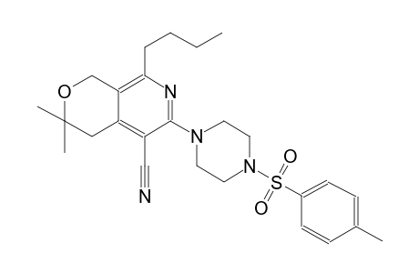 1-butyl-3-(4-tosylpiperazino)-4-cyano-6,6-dimethyl-5,6-dihydro-8H-pyrano[3,4-c]pyridine