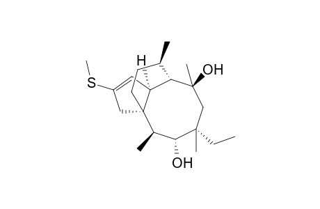 3a,9-Propano-3aH-cyclopentacyclooctene-5,8-diol, 6-ethyl-3,4,5,6,7,8,9,9a-octahydro-4,6,9,10-tetramethyl-2-(methylthio)-, [3aR-(3a.alpha.,4.beta.,5.alpha.,6.alpha.,8.beta.,9.a lpha.,9a.alpha.,10R*)]-