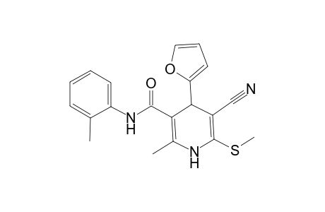 5-Cyano-4-furan-2-yl-2-methyl-6-methylsulfanyl-1,4-dihydro-pyridine-3-carboxylic acid o-tolylamide