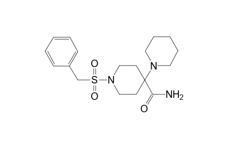 1-(Phenylmethyl)sulfonyl-4-(1-piperidinyl)-4-piperidinecarboxamide