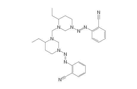 4-ETHYL-3-[[6-ETHYL-3-[2-(ORTHO-CYANOPHENYL)-1-DIAZENYL]-HEXAHYDRO-1-PYRIMIDINYL]-METHYL]-1-[2-(ORTHO-CYANOPHENYL)-1-DIAZENYL]-HEXAHYDROPYRIMIDINE