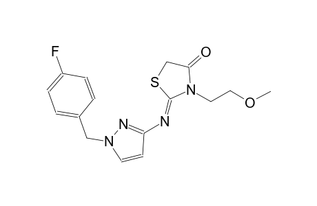 (2Z)-2-{[1-(4-fluorobenzyl)-1H-pyrazol-3-yl]imino}-3-(2-methoxyethyl)-1,3-thiazolidin-4-one