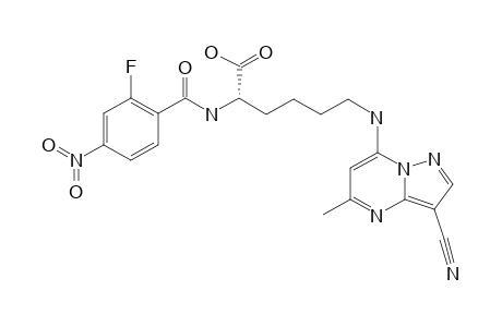 (S)-6-(3-CYANO-5-METHYLPYRAZOLO-[1,5-A]-PYRIMIDIN-7-YLAMINO)-2-(2-FLUORO-4-NITROBENZAMIDE)-HEXANOIC-ACID