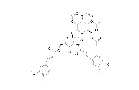 BETA-(3,6-DI-O-FERULOYL)-FRUCTOFURANOSYL-ALPHA-(2',3',4',6'-TETRA-O-ACETYL)-GLUCOPYRANOSIDE