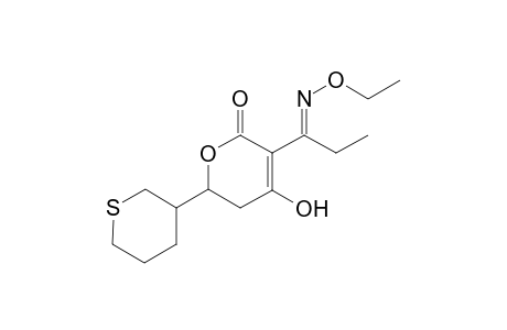 2H-Pyran-2-one, 3-[1-(ethoxyimino)propyl]-5,6-dihydro-4-hydroxy-6-(tetrahydro-2H-thiopyran-3-yl)-