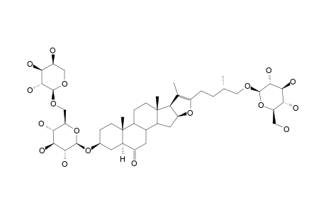 CHINENOSIDE-III;26-O-BETA-D-GLUCOPYRANOSYL-3-BETA,26-DIHYDROXY-(25R)-5-ALPHA-FUROST-20(22)-EN-6-ONE-3-O-ALPHA-ARABINOPYRANOSYL-(1->6)-BETA-GLUCOPYR