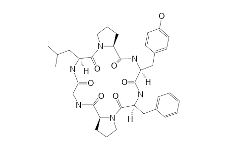 GYPSIN_B;CYCLO-(-LEU-(1)-PRO-(2)-TYR-(3)-PHEN-(4)-PRO(5)-GLY-(6))