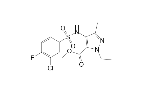 4-(3-chloro-4-fluorobenzenesulfonamido)-1-ethyl-3-methylpyrazole-5-carboxylic acid, methyl ester